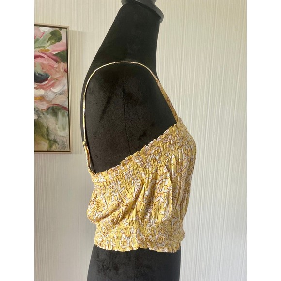 NWT Billabong crop top M yellow floral surf - Picture 7 of 8